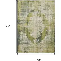 Photo of Green and White Oriental Non Skid Area Rug