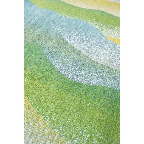 Green and Yellow Abstract Non Skid Area Rug Photo 5