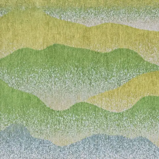 Green and Yellow Abstract Non Skid Area Rug Photo 6