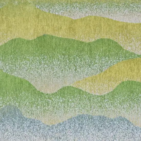 Green and Yellow Abstract Non Skid Area Rug Photo 6