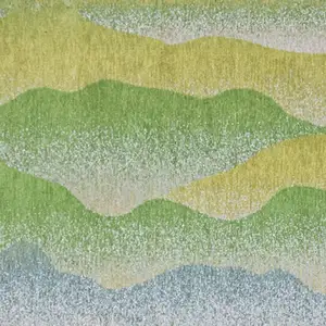 Photo of Green and Yellow Abstract Non Skid Area Rug