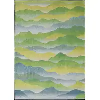 Photo of Green and Yellow Abstract Non Skid Area Rug