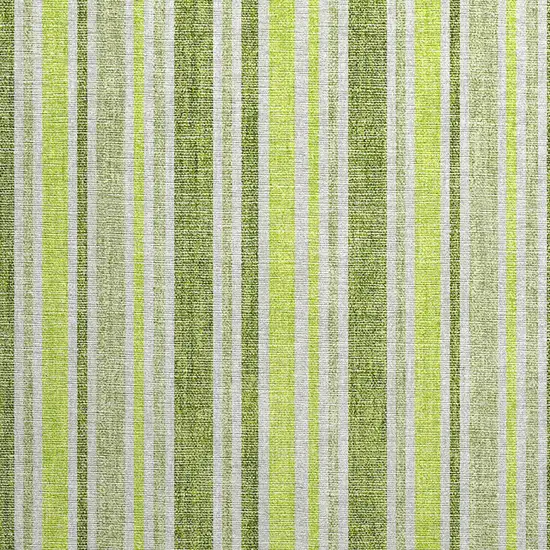 Green and Yellow Striped Washable Non Skid Indoor Outdoor Area Rug Photo 5