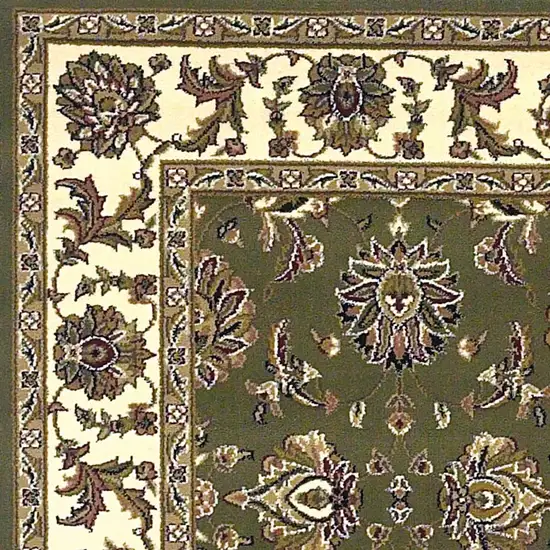 Green or Ivory Traditional Runner Rug Photo 2