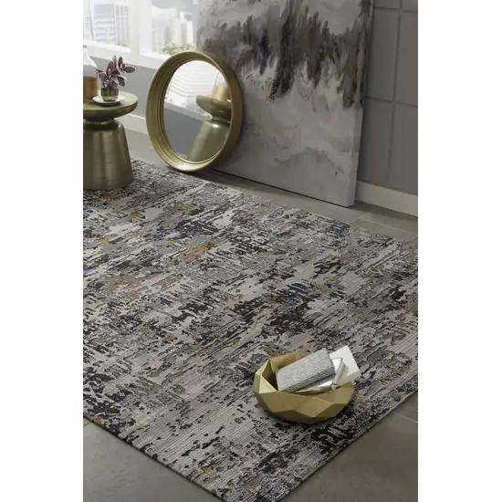 Grey Abstract Area Rug Photo 4