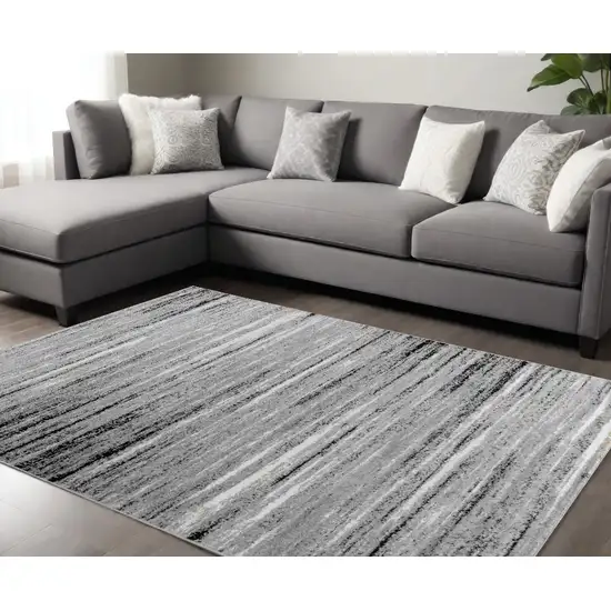 8' X 11' Grey Abstract Area Rug Photo 1