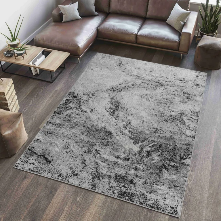 Grey Abstract Area Rug Photo 1