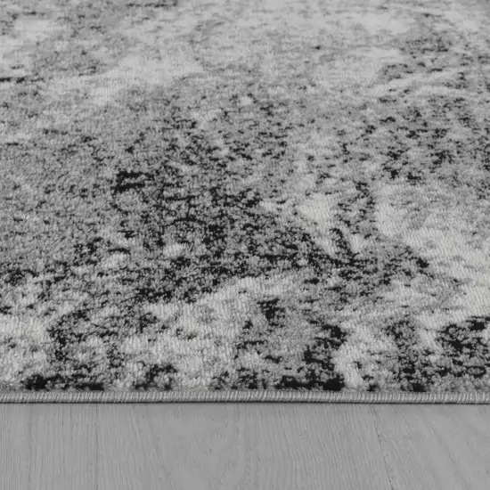 Grey Abstract Area Rug Photo 5