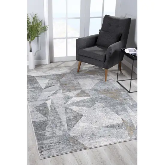 Grey Abstract Area Rug Photo 5