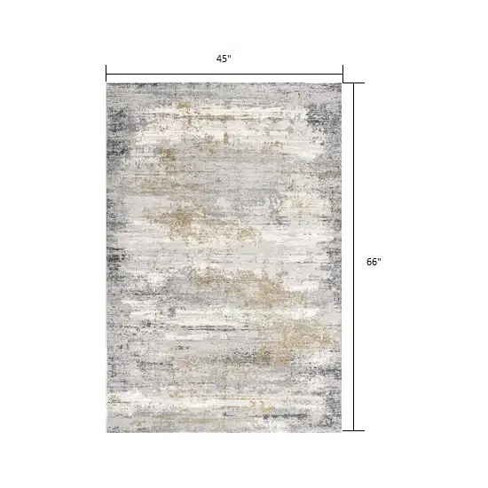 Grey Abstract Area Rug Photo 4