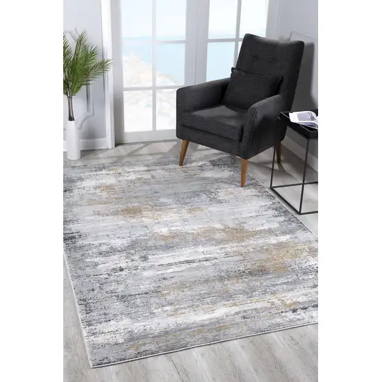 Grey Abstract Area Rug Photo 6