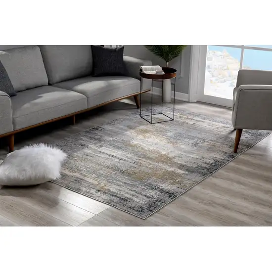 Grey Abstract Area Rug Photo 7