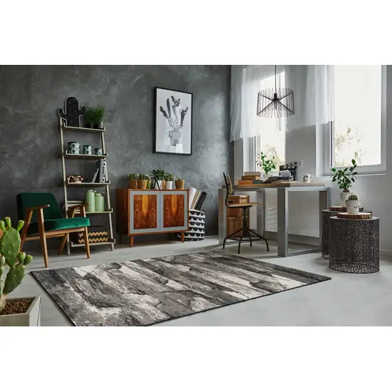 Grey Abstract Design Area Rug Photo 6