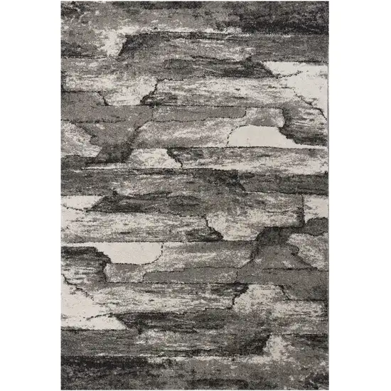 Grey Abstract Design Area Rug Photo 2