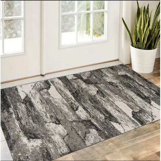 Grey Abstract Design Area Rug Photo 1