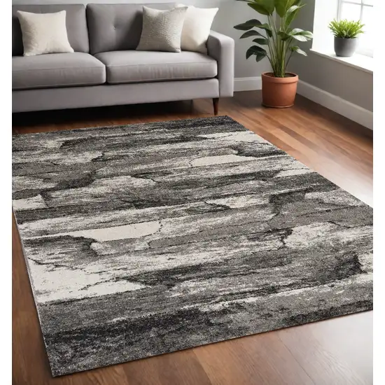 Gray Abstract Area Rug Photo 1