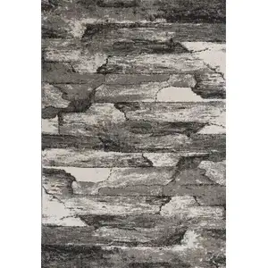 Photo of Grey Abstract Design Indoor Area Rug