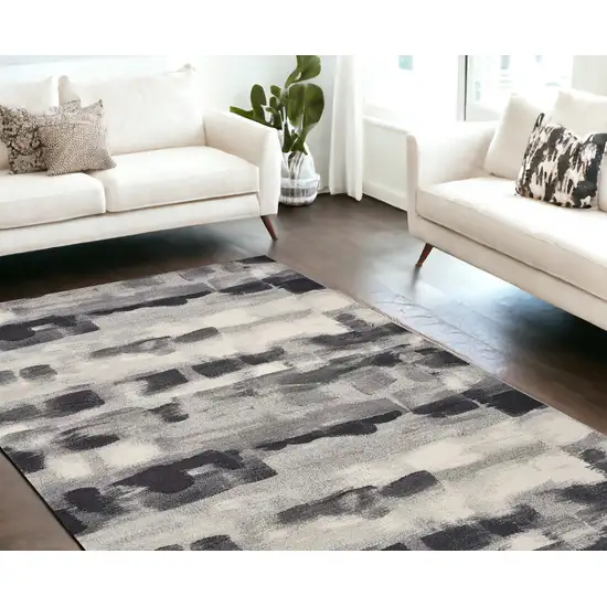 Grey Abstract Design Indoor Area Rug Photo 1