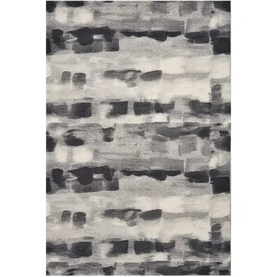 Grey Abstract Design Indoor Area Rug Photo 1