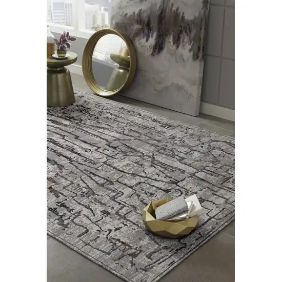 Grey Abstract Lines Area Rug Photo 4
