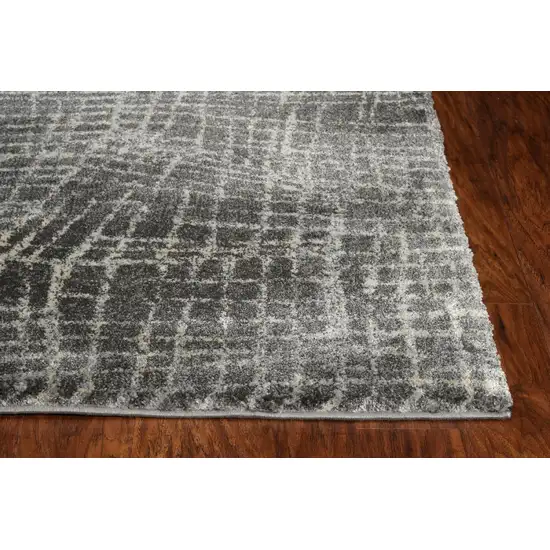 Grey Abstract Lines Runner Rug Photo 2