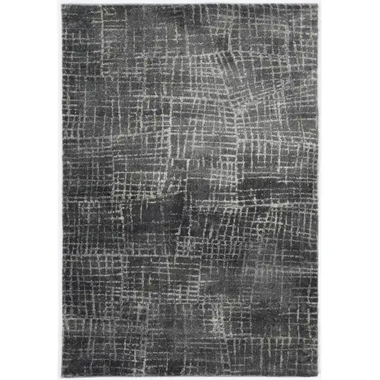 2' X 7' Grey Abstract Lines Runner Rug Photo 3