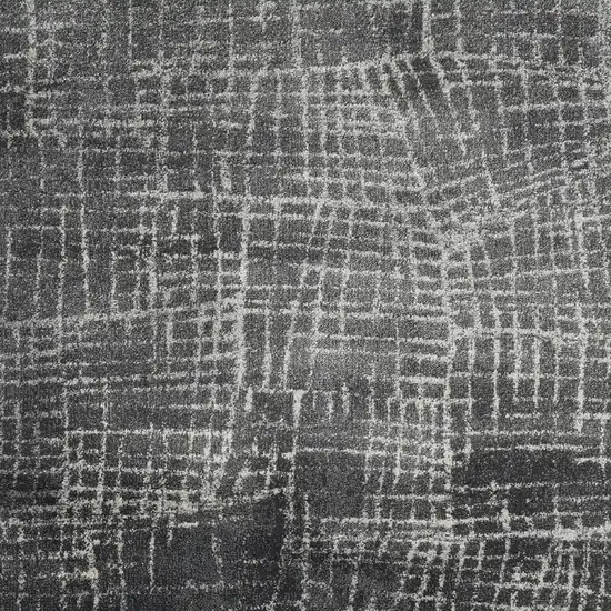 2' X 7' Grey Abstract Lines Runner Rug Photo 6