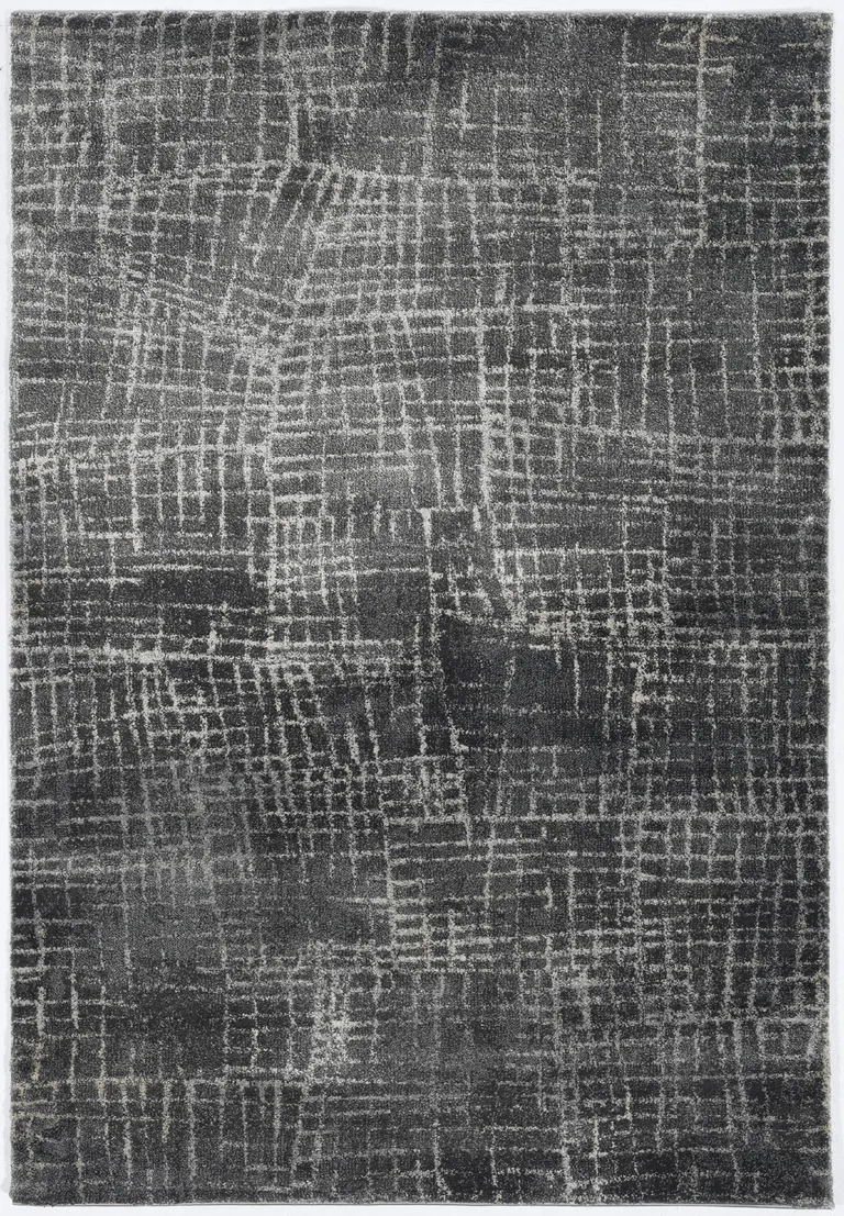 Grey Abstract Lines Runner Rug Photo 1