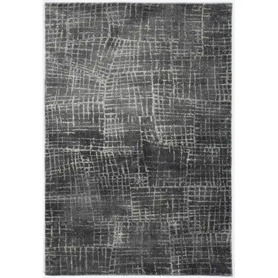 Grey Abstract Lines Runner Rug Photo 1