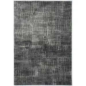 Photo of Grey Abstract Lines Runner Rug