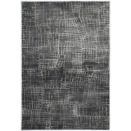 2' X 7' Grey Abstract Lines Runner Rug Photo 4