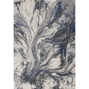 Photo of Grey Abstract Marble Design Indoor Area Rug