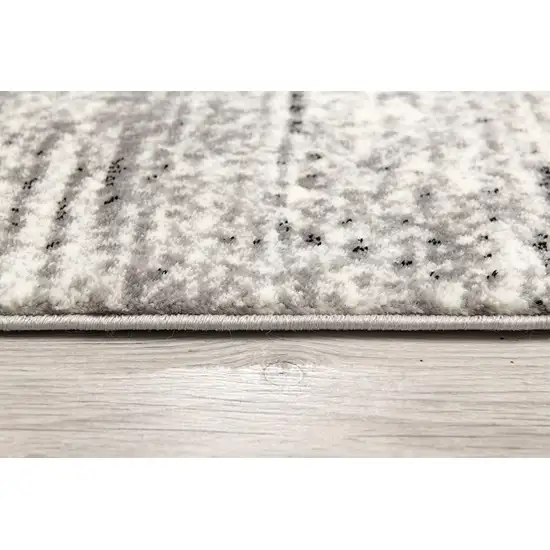 Grey Abstract Power Loom Stain Resistant Area Rug Photo 9