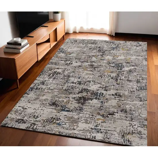 Grey Abstract Transitional Indoor Area Rug Photo 1