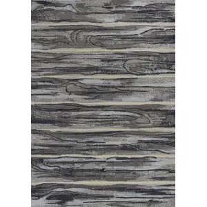 Photo of Grey Abstract Wood Design Indoor Area Rug