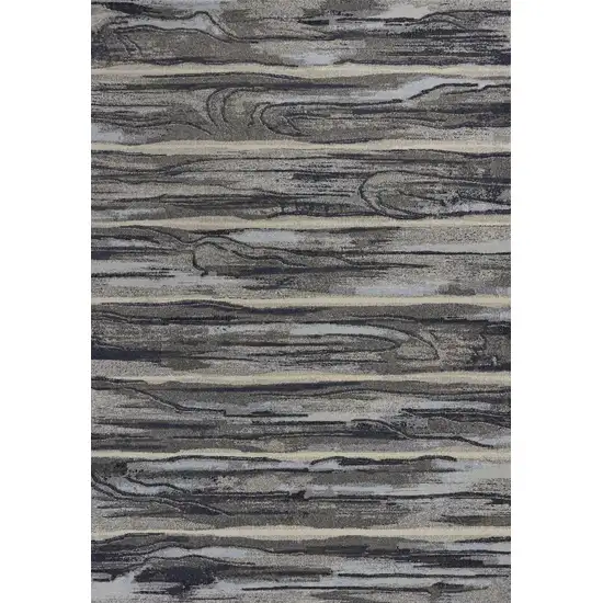 Grey Abstract Wood Design Indoor Area Rug Photo 1