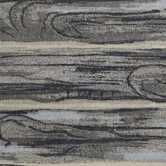 Grey Abstract Wood Design Indoor Area Rug Photo 2