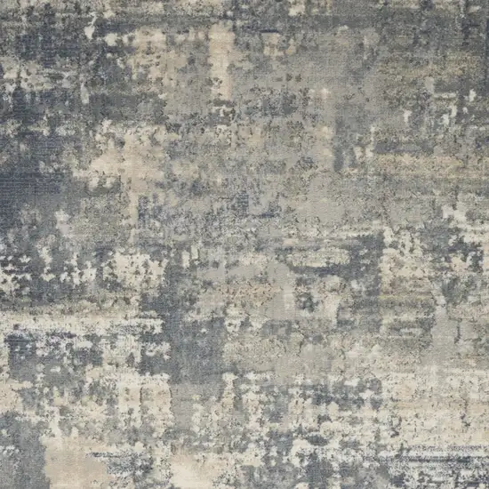 Grey And Beige Abstract Power Loom Non Skid Area Rug Photo 3