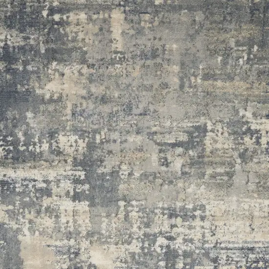 Grey And Beige Abstract Power Loom Non Skid Area Rug Photo 6