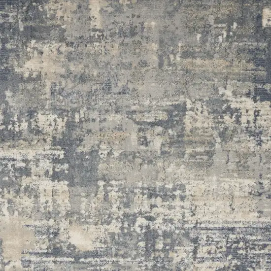 Grey And Beige Abstract Power Loom Non Skid Area Rug Photo 3