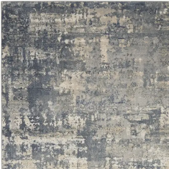 Grey And Beige Abstract Power Loom Non Skid Area Rug Photo 6