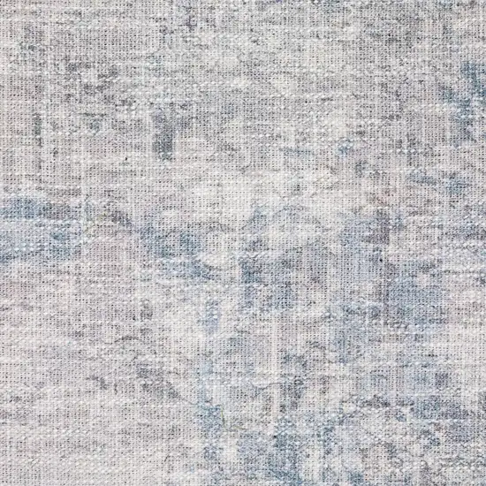 Grey And Blue Abstract Power Loom Stain Resistant Area Rug Photo 9