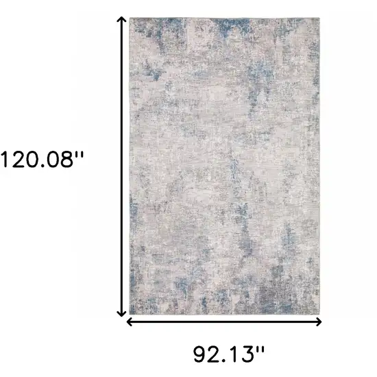 Grey And Blue Abstract Power Loom Stain Resistant Area Rug Photo 10