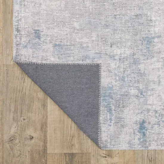 Grey And Blue Abstract Power Loom Stain Resistant Area Rug Photo 7