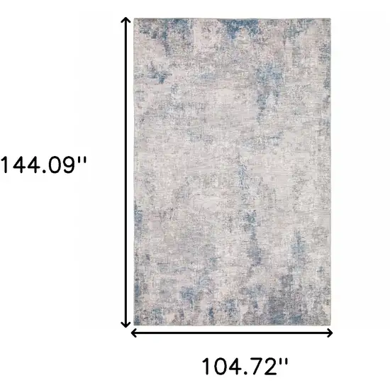 Grey And Blue Abstract Power Loom Stain Resistant Area Rug Photo 10