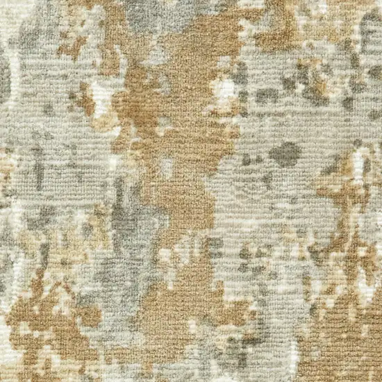 Grey And Brown Abstract Hand Loomed Stain Resistant Area Rug Photo 6