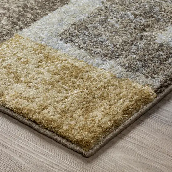 Grey And Brown Geometric Area Rug Photo 4