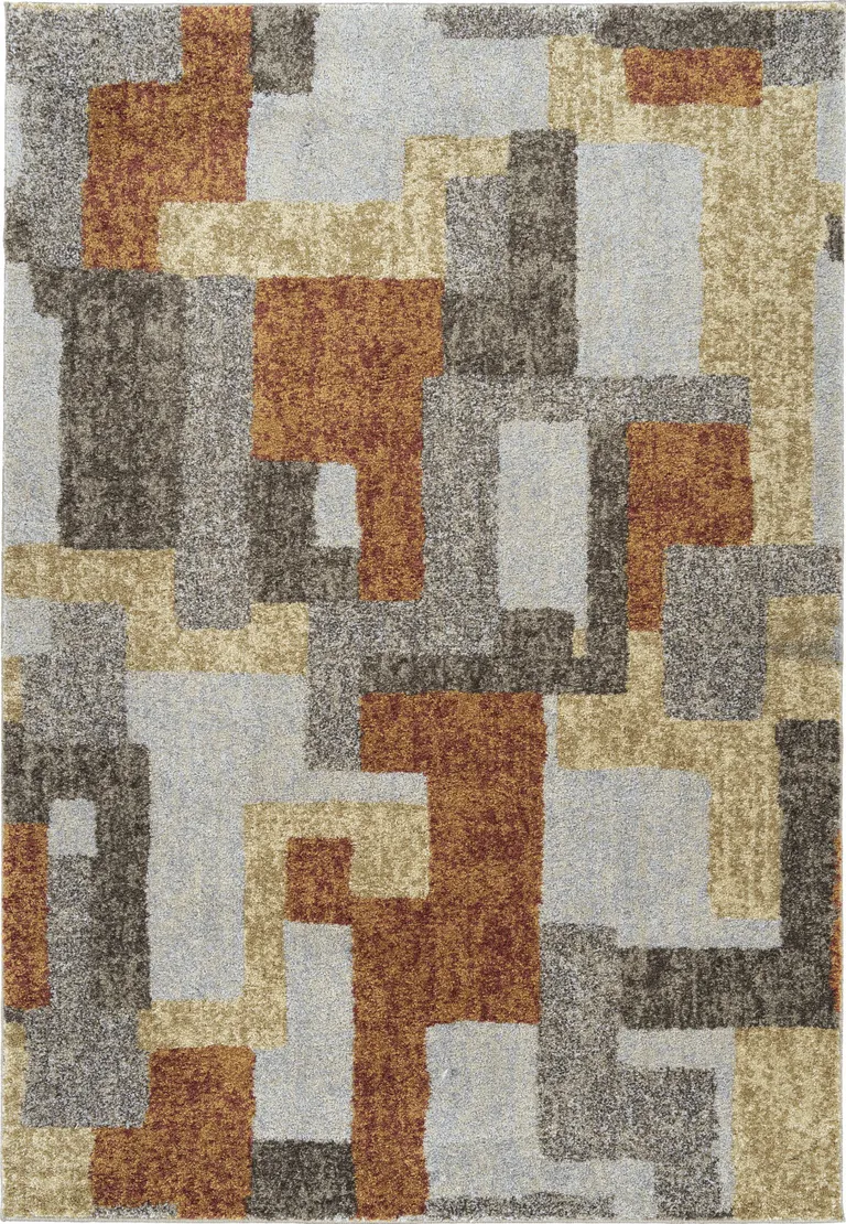 Grey And Brown Geometric Area Rug Photo 1