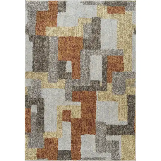 Grey And Brown Geometric Area Rug Photo 1