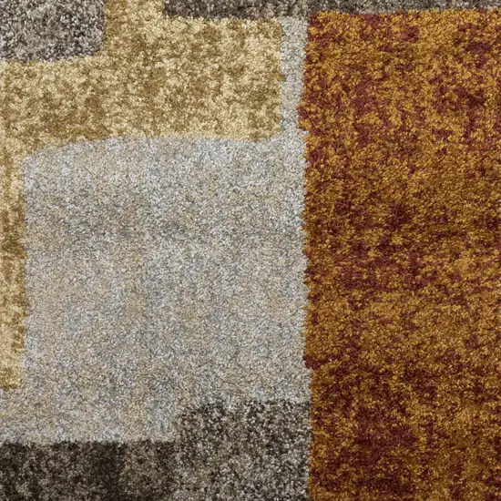 Grey And Brown Geometric Area Rug Photo 5